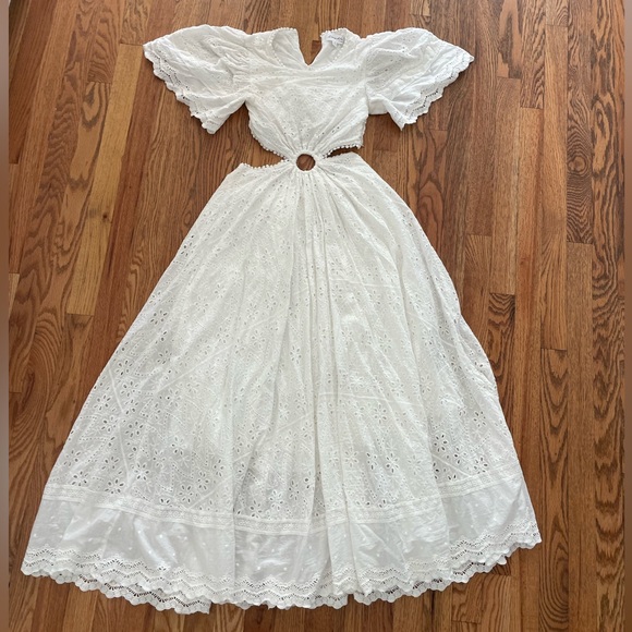 MERLETTO CUT OUT MAXI DRESS - WHITE from Petal & Pup - Picture 4 of 7